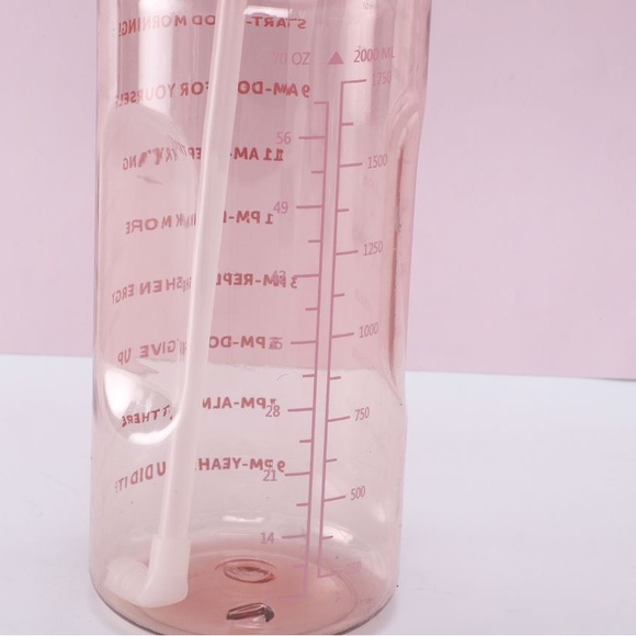 Colorful Clear Water Bottle With Straw, Summer Bottle.2L - Picture 2 of 6